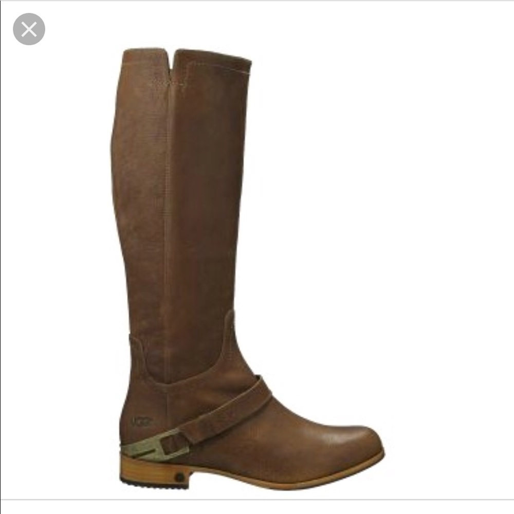 Ugg Channing tall leather boot in chocolate brown